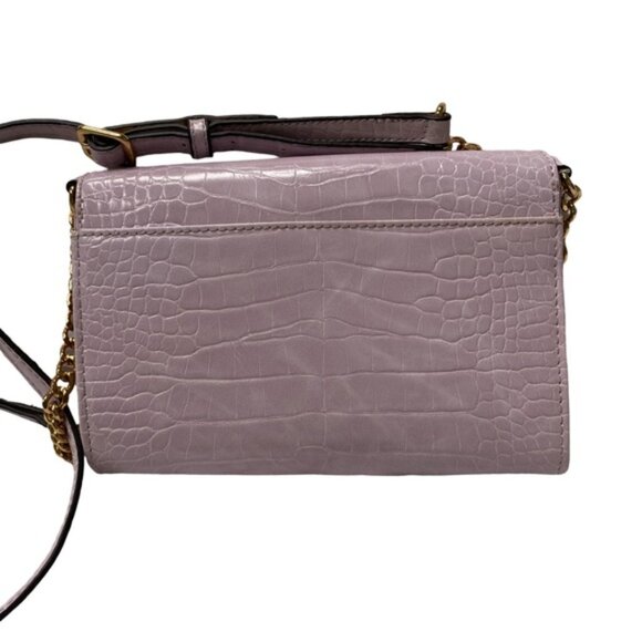 Nine West Pale Lavender Croc Embossed Crossbody Bag – Adjustable Strap - Picture 4 of 11